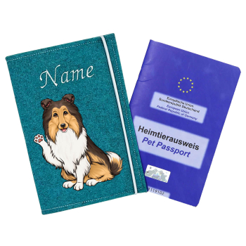 Impfpasshülle für die Hunderasse Collie Langhaar dark sable